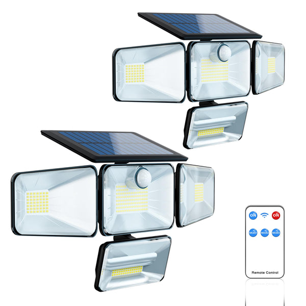2 Packs 3000LM Solar Floodlights Motion Sensor Lights