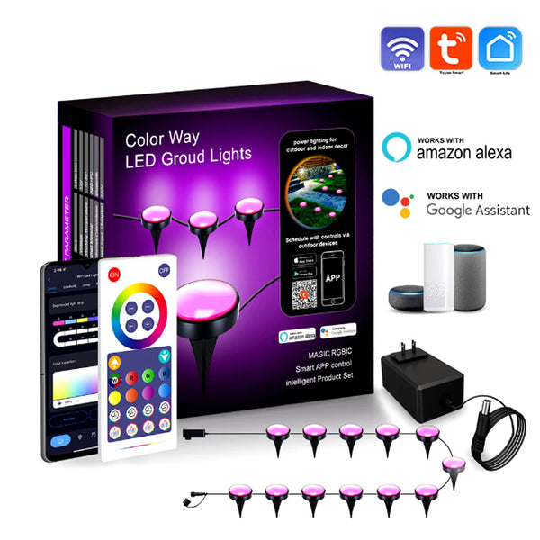 Zalap RGBIC Smart WiFi & Bluetooth LED Floor Garden Lighting